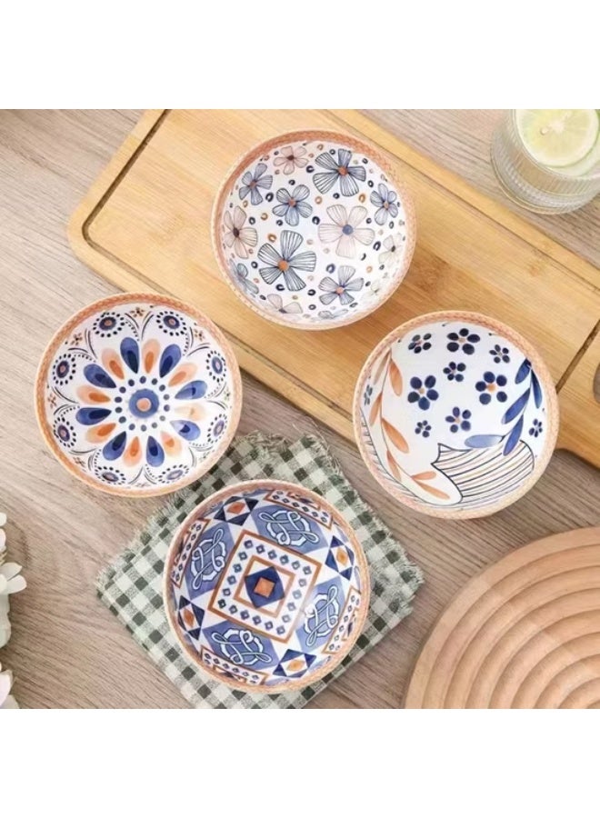 بولات تقديم من السيراميك، بولة أرز مع صندوق هدايا، بولات فخار بنمط بوهيمي، بولات تقديم بورسلين للأرز والكريمة والحلويات ، 300 مل - Image 5